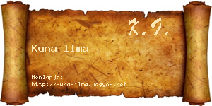 Kuna Ilma névjegykártya